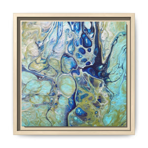 Bespattered Facade Fluid Art Abstract Painting Framed Canvas Art Print | 4 Frame Colors | Multiple Sizes