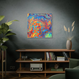 Bespattered Facade Fluid Art Abstract Painting Stretched Matte Canvas Art Prints | Multiple Sizes