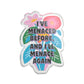 "I've Menaced Before and I'll Menace Again" Floral Acrylic Standee Figurine Tabletop Sign
