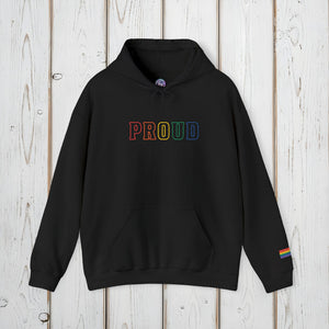 Bespattered Facade Proud Rainbow LGBTQ+ Pride Embroidered Unisex Heavy Blend™ Hooded Sweatshirt
