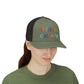 Childless Cat Lady Rainbow Embroidered Snapback Trucker Cap (10 Hat Colors)