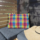 Bespattered Facade Rainbow Plaid UV-Resistant Outdoor Pillows | 4 Sizes