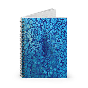 Bespattered Facade Beautiful Blues Spiral Notebook - Lined Pages