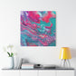 Bespattered Facade Fluid Art Abstract Painting Stretched Matte Canvas Art Prints | Multiple Sizes