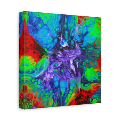 Bespattered Facade Fluid Art Abstract Painting Stretched Matte Canvas Art Prints | Multiple Sizes