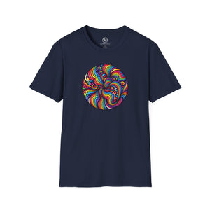 Bespattered Facade Rainbow Swirl Unisex Softstyle T-Shirt