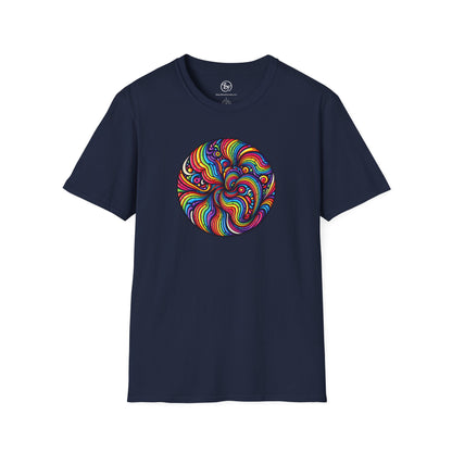 Bespattered Facade Rainbow Swirl Unisex Softstyle T-Shirt