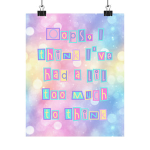 Bespattered Facade "Too Much to Think" Giclée Archival Matte Paper Prints