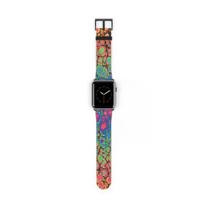 Bespattered Facade Neon Goodness Faux-Leather Smart Watch Band