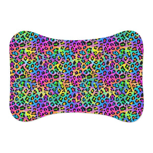 Bespattered Facade Candy Coated Neon Leopard Pet Feeding Mats (3 Shapes)
