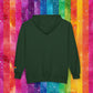 Bespattered Facade Rainbow Proud LGBTQ+ Pride Embroidered Full-Zip Hoodie