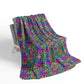 Bespattered Facade Candy Coated Neon Leopard Fleece Sherpa Blanket | 2 Colors & Sizes