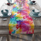 Bespattered Facade Rainbow Abstract Flowers Table Runner (2 sizes)