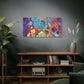 Bespattered Facade Fluid Art Abstract Painting Stretched Matte Canvas Art Prints | Multiple Sizes