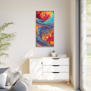 Bespattered Facade Fluid Art Abstract Painting Framed Canvas Art Print | 4 Frame Colors | Multiple Sizes