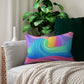 Bespattered Facade Windswept Rainbows Lumbar Throw Pillow