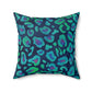 Bespattered Facade Emerald Leopard Square Throw Pillow | 4 Sizes