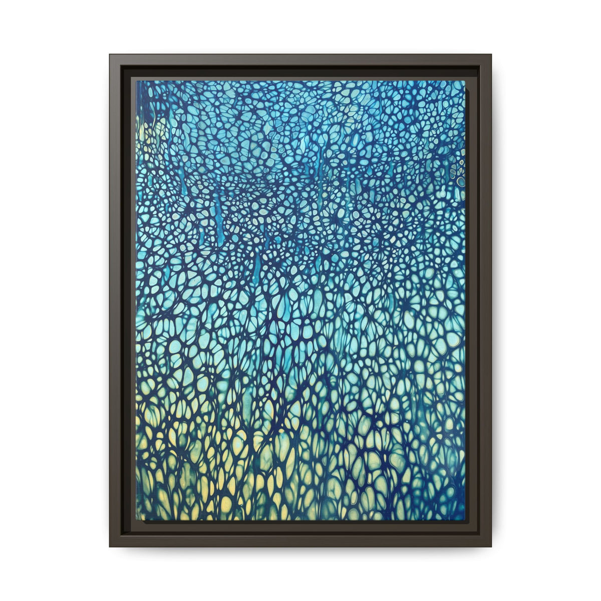 Bespattered Facade Fluid Art Abstract Painting Framed Canvas Art Print | 4 Frame Colors | Multiple Sizes