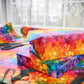 Bespattered Facade Rainbow Ink Circles Wrapping Paper | Three Sizes | Glossy or Matte