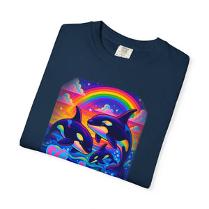 Bespattered Facade Whimsical "Eat the Rich" Orcas Premium Unisex Comfort Colors Garment Dyed 100% Cotton T-Shirt
