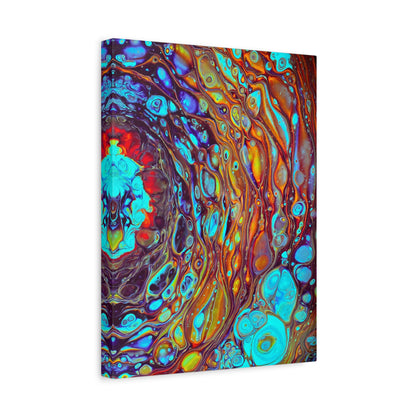 Bespattered Facade Fluid Art Abstract Painting Stretched Matte Canvas Art Prints | Multiple Sizes
