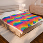 Bespattered Facade Windswept Rainbows Velveteen Plush Blanket | 3 Sizes