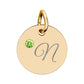 CUSTOM Birthstone Circle Charm — Personalized Initial Necklace Pendant