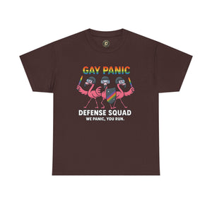 Gay Panic Defense Squad Unisex Heavy Cotton Tee, LGBTQ Pride Tee, Funny Graphic Shirt, Gift for Friends, Summer Fashion