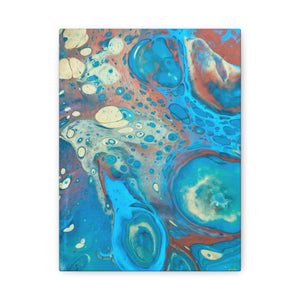 Bespattered Facade Fluid Art Abstract Painting Stretched Matte Canvas Art Prints | Multiple Sizes