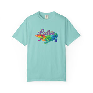 Bespattered Facade Colorful "Later Gator" Rainbow Alligator Premium Unisex Comfort Colors Garment Dyed 100% Cotton T-Shirt