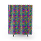 Bespattered Facade Candy Coated Neon Leopard Shower Curtain