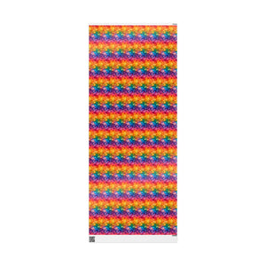 Bespattered Facade Rainbow Ink Circles Wrapping Paper | Three Sizes | Glossy or Matte