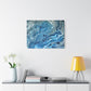 Bespattered Facade Blue Marble Stretched Matte Canvas Art Prints | Multiple Sizes