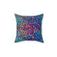Bespattered Facade Rainbow Party Dots Square Throw Pillow | 4 Sizes