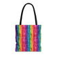 Bespattered Facade Rainbow Stripes Eco-Friendly Carryall Tote Bag