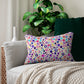 Bespattered Facade Colorful Dots Lumbar Throw Pillow