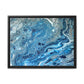 Bespattered Facade Blue Marble Framed Canvas Art Print | 3 Frame Colors | Multiple Sizes