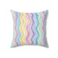 Bespattered Facade Pastel Squiggles Square Throw Pillow | 4 Sizes