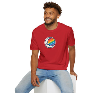 Bespattered Facade Rainbow Moon and Stars Unisex Softstyle T-Shirt