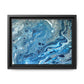 Bespattered Facade Blue Marble Framed Canvas Art Print | 3 Frame Colors | Multiple Sizes