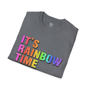 Bespattered Facade It's Rainbow Time Marquee Unisex Softstyle T-Shirt