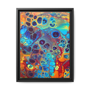 Bespattered Facade Fluid Art Abstract Painting Framed Canvas Art Print | 4 Frame Colors | Multiple Sizes