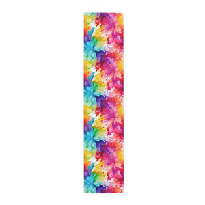 Bespattered Facade Rainbow Abstract Flowers Table Runner (2 sizes)