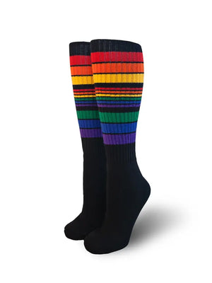 Totally Tubular Sock Collection - Set of 3 Pairs of Colorful Rainbow Tube Socks