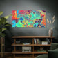Bespattered Facade Rainbow Rings Stretched Matte Canvas Art Prints | Multiple Sizes