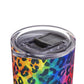 Bespattered Facade Rainbow Watercolor Leopard Maars Maker Skinny Matte Tumbler 20oz