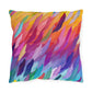Bespattered Facade Rainbow Feathers UV-Resistant Outdoor Pillows | 4 Sizes