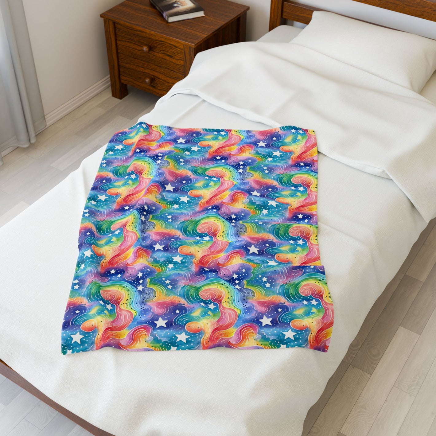 Bespattered Facade Rainbow Skies Velveteen Plush Blanket | 3 Sizes