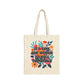 Bespattered Facade "Time for Women to Rule the World" Floral Canvas Tote Bag Reusable Carryall