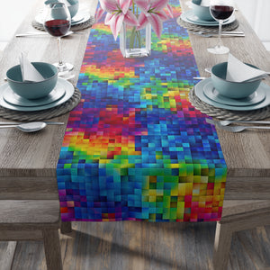 Bespattered Facade Pixelated Rainbow Table Runner (2 sizes)